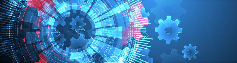 Obraz premium Abstract technology background. Cogwheels ART theme. Vector illustration