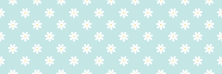 Illustration with a seamless pattern of spring flowers © Iuliana