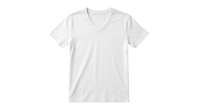 A plain white v-neck t-shirt, a versatile wardrobe staple, perfect for layering or wearing on its own, offering comfort and style for any casual occasion