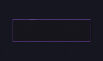 Fototapeta premium Purple Neon Rounded Frame Dark Mode UI Vector for Website Search Bar and Panel Elements