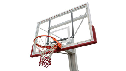 Basketball hoop stands on court ready for play isolated on transparent background cut out © Ivan