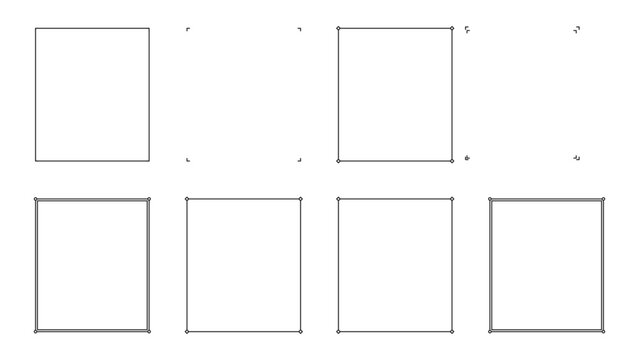 Minimalist Square Rectangle Frame Borders Vector Set for Document Layouts and Photography