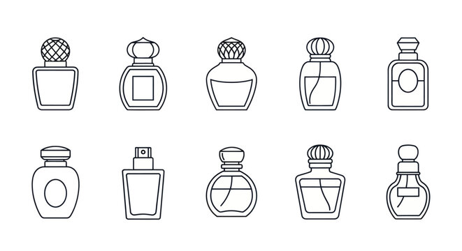 Collection of various perfume bottles.