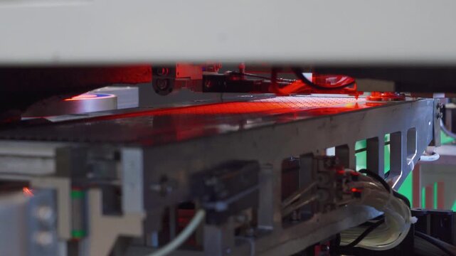 Applying heat and pressure. Securing LED panels through heated compression and bonding process. Combining heat and pressure using specialized equipment to firmly bond LED panels efficiently