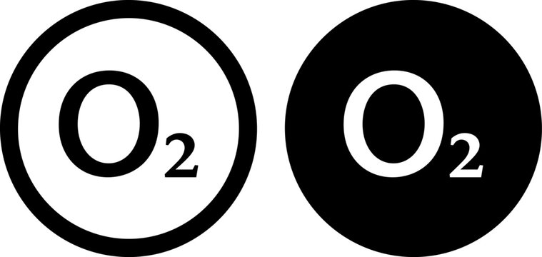 Comparison of oxygen molecule symbols with different background styles