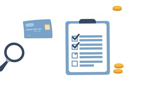 Approved credit bill, Payment approved concept animation