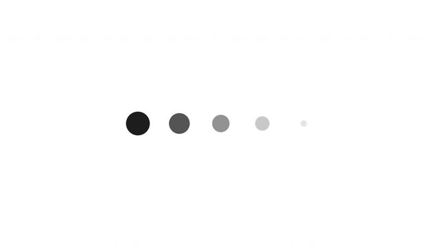 Five Dots Loading Modern Loop Animation - Black Circles Buffering Isolated On White Background