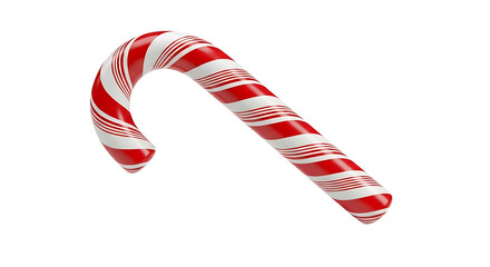 Obraz premium A red and white striped candy cane on transparent background PNG