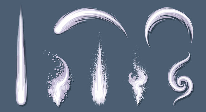 Anime Style Magic Energy Effects Vector Pack - Motion Trails, Slashes, and Power Blasts for Comic and Game Design