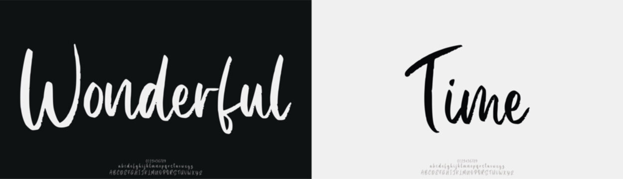 Wonderful Time, signature Font Calligraphy Logotype Script Brush Font Type Font lettering handwritten
