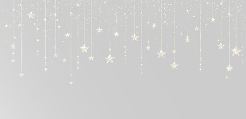 Minimalist festive hanging lights on soft light grey background overlay design  © Alehandro