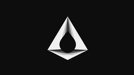 Fototapeta premium Sleek Geometric Triangle with Droplet Shape. Modern Minimalist Abstract Black and White Graphic Design Element for Concepts.