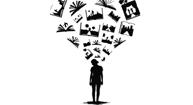 Businessman thinking about social media and finance