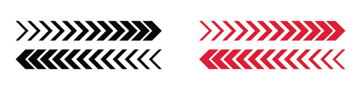 Automotive racing arrow stripe decals and speed vinyl graphic stickers. Sport car side wrap and motor motorcycle decals set. Vector Illustration.