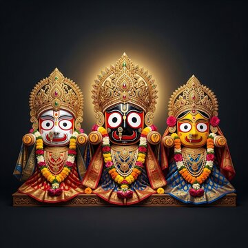 Lord Jagannath Balabhadra Subhadra &ndash; Divine Rath Yatra Artwork