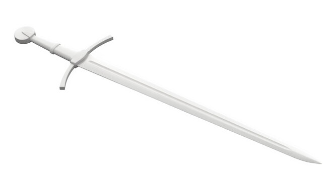A medieval knight's sword lies on a surface with its handle and blade visible.