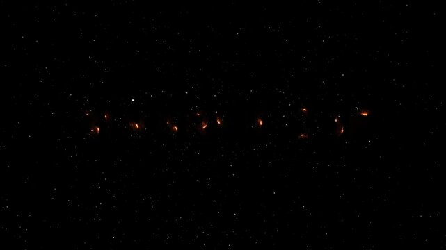 Binary Code Text Neon Reveal Animation With Fire Effect - Glowing Word