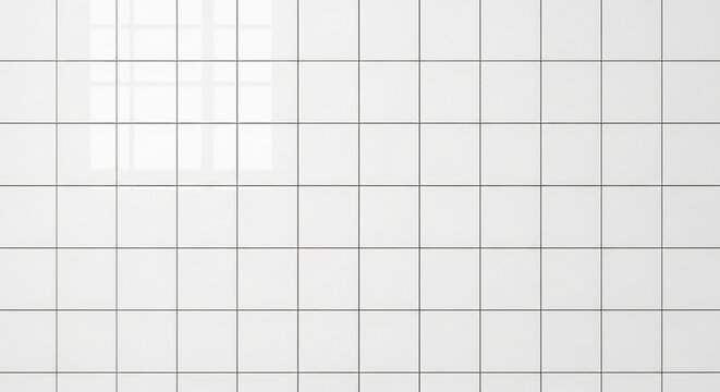 Clean White Square Ceramic Tiles Pattern Background.
