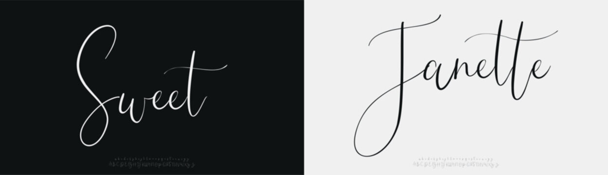 Sweet Janette, signature Font Calligraphy Logotype Script Brush Font Type Font lettering handwritten

