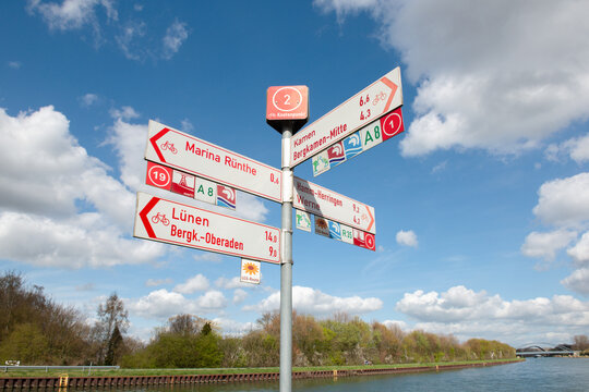 Radknotenpunkt 2, Radrouten am Datteln-Hamm-Kanal auf der H&ouml;he Bergkamen-R&uuml;nthe