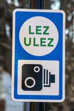 LEZ and ULEZ Road Sign in London, UK