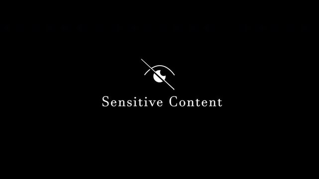 Sensitive Content Warning Overlay Animation with Alpha Channel 4K