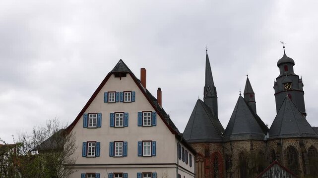 the historic german cityscape of butzbach 4k 25fps video