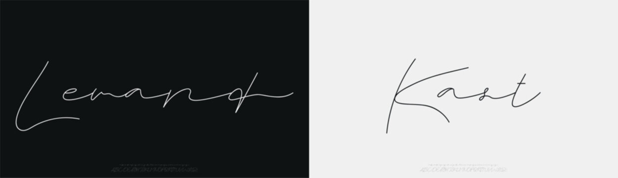Lemand Kart, Script elegant font alphabet logo. Typography Beauty fashion luxury classic letters serif fonts decorative wedding vintage retro logos. vector illustration
