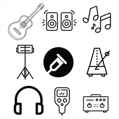 Obraz premium Modern Sound Recording and Performance Icon Pack