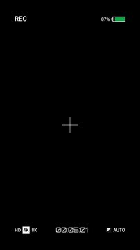 4K video vertical Recording Screen Overlay with timer on alpha channel, Video camera recorder screen overlay. 