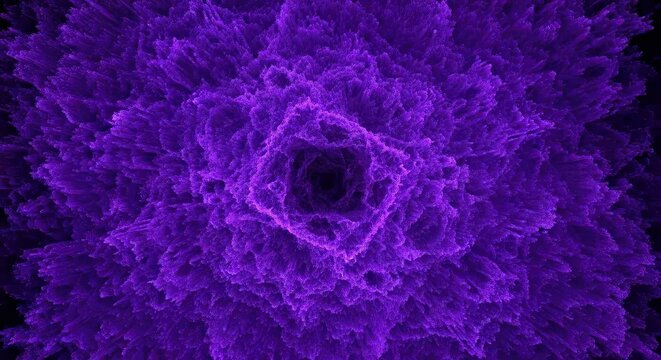 Abstract Purple Fractal Tunnel Design for Backgrounds and Digital Art Projects, Modern Technology Visual