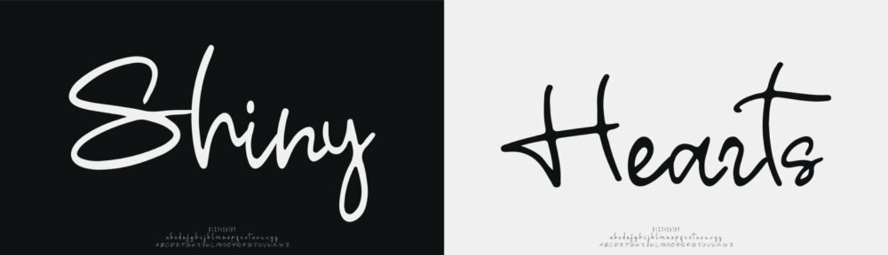 Shiny Hearts, signature Font Calligraphy Logotype Script Brush Font Type Font lettering handwritten
