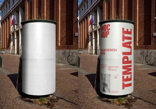 Mockup Of Customized Trash Can
