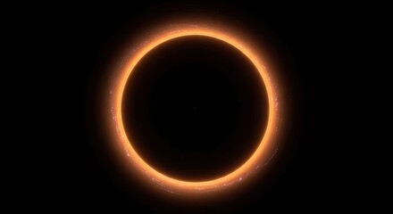 Naklejka premium Black Hole Illustration With Glowing Ring Against Dark Space Background for Science and Technology Marketing
