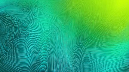 Obraz premium A vibrant, flowing abstract artwork with curved lines and a gradient of green and teal