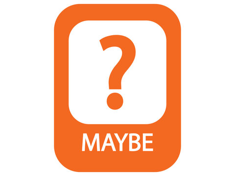 Orange Question Mark Maybe Icon - Uncertainty and Pending Decision Signage