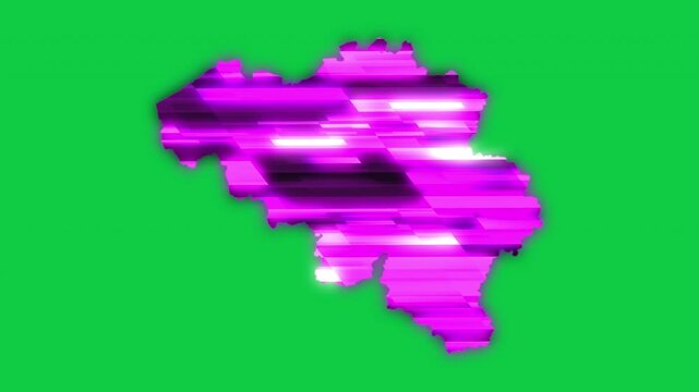 Belgium purple news headline effect map pop animation green background