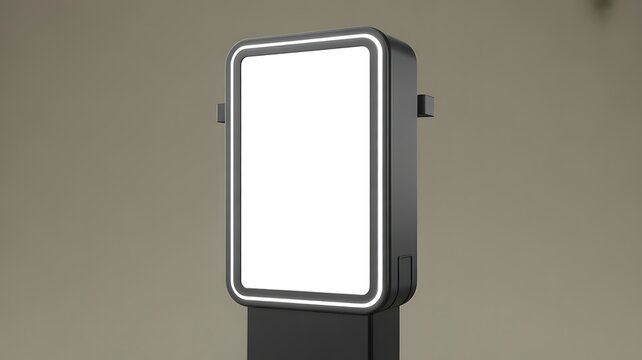  Blank, empty drive-thru menu board, 3d rendering, isolated fast food station, branding for restaurants, franchises, mobile ordering apps mockup template. 