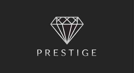 Fototapeta premium Luxury brand logo with diamond symbol.