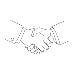 Fototapeta premium Professional business handshake line drawing