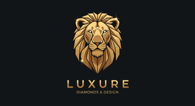 Luxury brand logo with lion head.