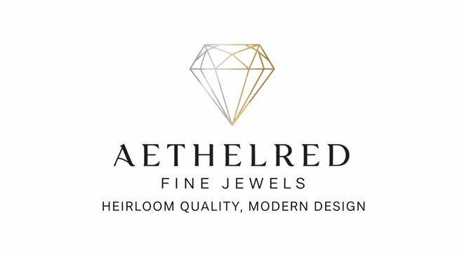 Aethelred fine jewels logo design.