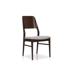 Fototapeta premium Modern Dark Wood Chair With Gray Cushion