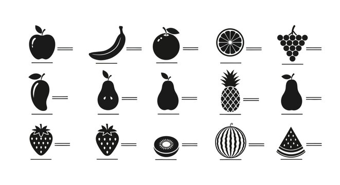 Variety of Fruit Icons Displayed.