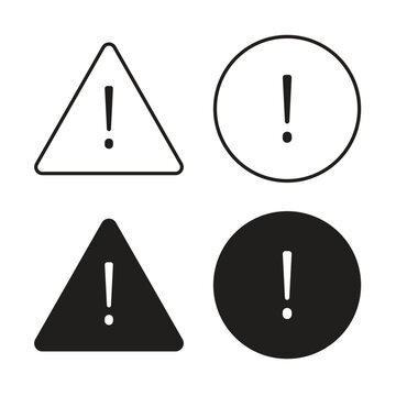 Alarm exclamation icon in trendy flat and line style design. Icon symbol illustration