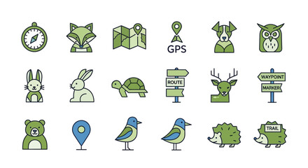 Collection of various animal icons. © Bagas