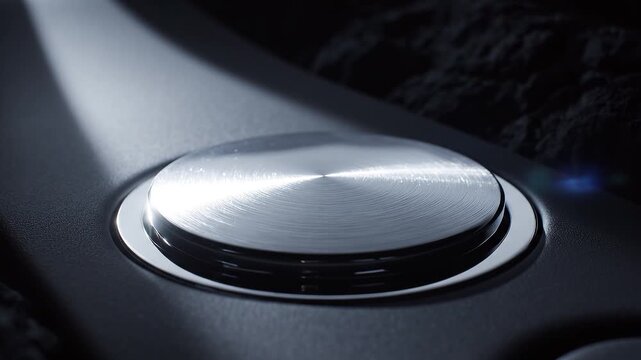 Close up of a silver button.