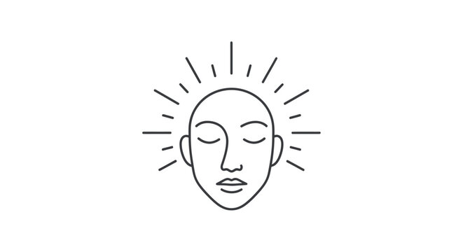 Serene face with closed eyes smiling.