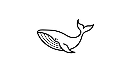Simple line drawing of a whale. © Novi Ratnasari