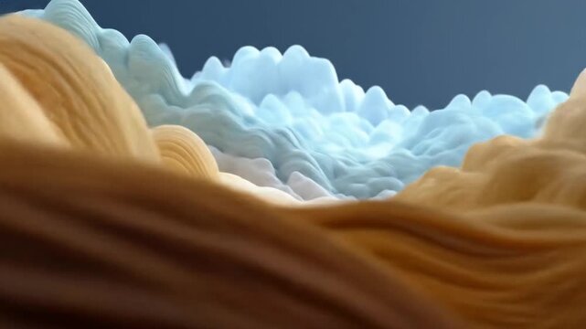 Abstract cloudscape with sunlit and shadowed forms for visual texture